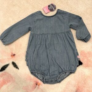 RuffleButts Baby/Toddler Girls Long Sleeve Bubble Romper